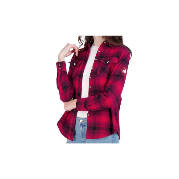 Canada Weather Gear Women's Size M Flannel Plaid Button Down Shirt Red/Black - Picture 1 of 15